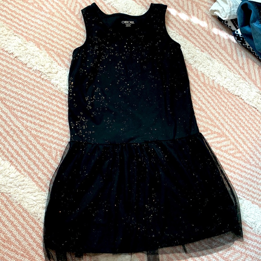 never worn black girls dress with stars